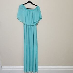 Show Me Your MuMu Blue Off-Shoulder Maxi Dress for Weddings